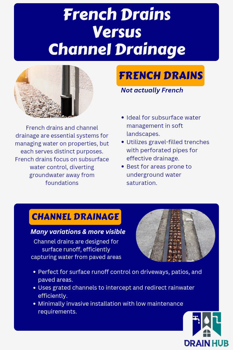 French Drains versus Channel Drainage